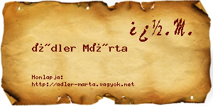Ádler Márta névjegykártya