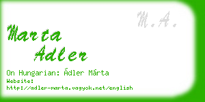 marta adler business card
